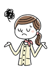 ビジネスウーマン：困る、あきれる
