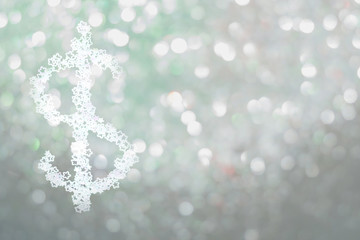 Abstract picture of Christmas decoration in dollar sign symbol for background, greeting cards, happiness festival, New years wishes sent to everyone you love