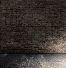 old room with brick wall