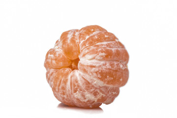 one ripe rough peeled tangerine