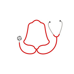 Stethoscope in shape of bell in red design