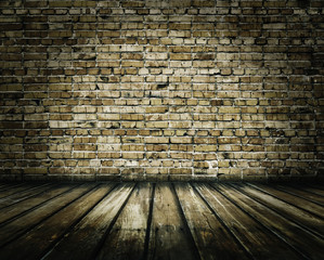 old room with brick wall