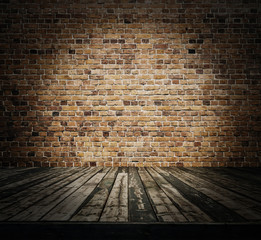 old room with brick wall