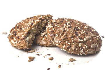 sweet oatmeal cookies sprinkled with sesame seeds
