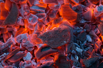 coals of fire as the background