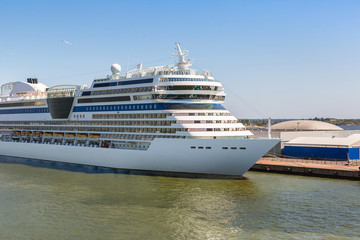 Fototapeta na wymiar Big cruise ship in Helsinki