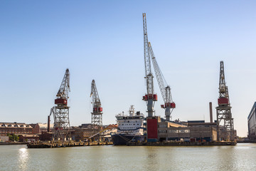 Fototapeta na wymiar Cargo port in Helsinki