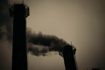 Едкий токсичный дым. Загрязнение атмосферы...