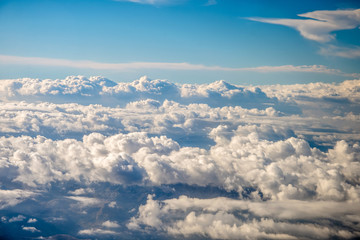 Naklejka na ściany i meble Sky and clouds from a plane over Montenegro 