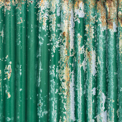 green rusty zinc wall