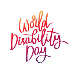 World Disability Day. Calligraphy.