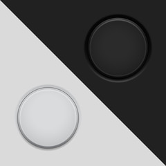 Round buttons. Black and white