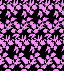 Fototapeta na wymiar Floral seamless background pattern pattern with fantasy flowers. Line art. Vector illustration hand drawn.