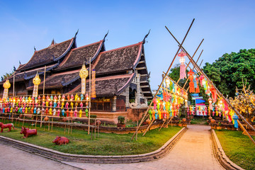 Wat Lok Molee Temple,  Old wooden church in Chiangmai, Thailand.