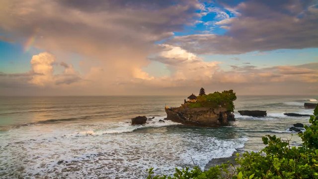 Pura Tanah Lot Temple at sunset. Bali