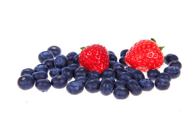 Blueberries and strawberries