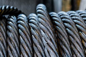 background with a steel cable.