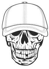  skull in baseball cap