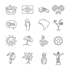 Set Brazilian icons. Vector