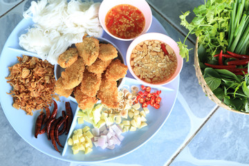 Complementing fish recipe - deep fried fish served with spices a