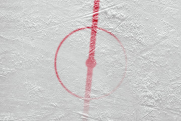 Obraz premium Fragment of ice hockey rink with markings