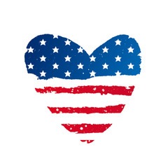 American flag in the shape of a large heart