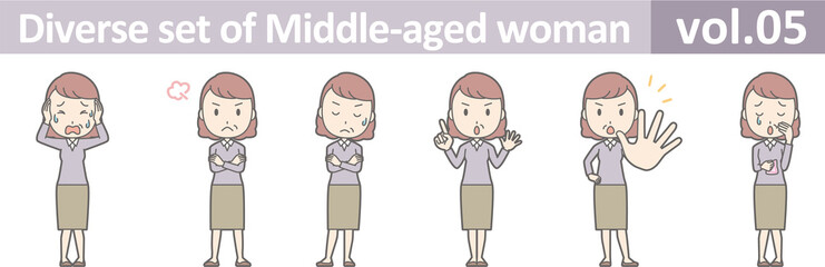 Diverse set of middle-aged woman , EPS10 vector format vol.05