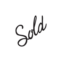 Vector icon or illustration with sold lettering word in black color
