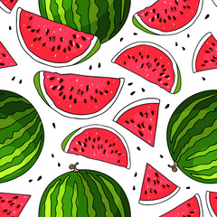Seamless vector pattern of watermelon