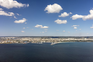 Panoramic view at Varna Town and Black Sea Port, Bulgaria