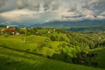 Fototapeta na wymiar Breathtaking Mountain Village Landscape