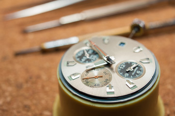 Detail of watch machinery.