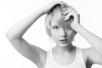 Fototapeta premium portrait of a girl in high key