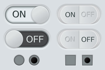 Set of OFF and ON buttons. User interface