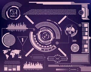 Abstract future, concept vector futuristic blue virtual graphic touch user interface HUD. For web, site, mobile applications isolated on black background, techno, online design, business, gui, ui.