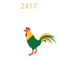 cute cartoon Rooster isolate standing bright