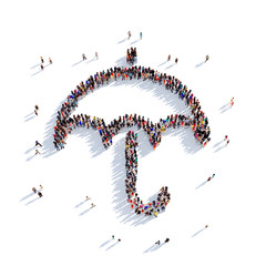 umbrella weather people 3d