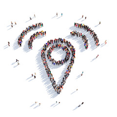 map pointer people 3d