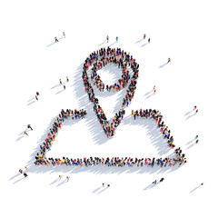 map pointer people 3d