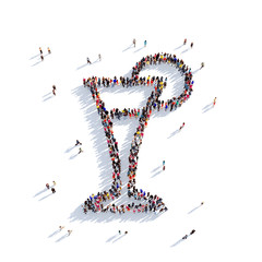 glass cocktail people 3d