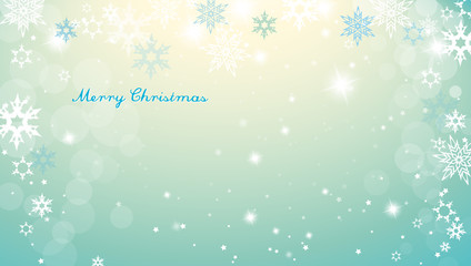 Christmas silver background with snowflakes and decent blue Merr