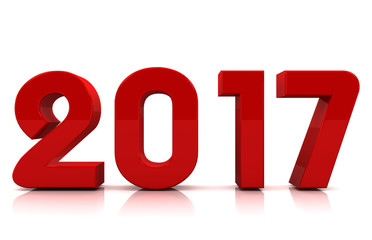 New year 2017 - 3d render
