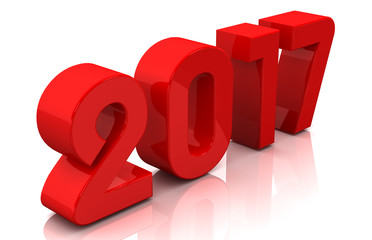 New year 2017 - 3d render