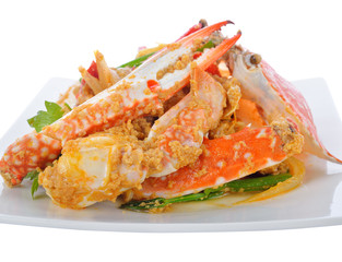 Fried crab with curry powder.