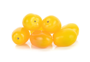 yellow cherry tomatoes isolated on white