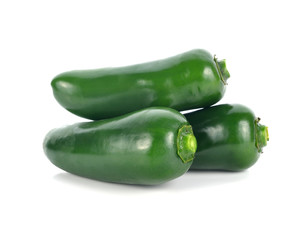 mexican green chili isolated on white background.