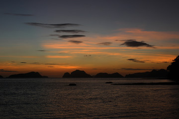Fototapeta na wymiar Amazing sunset over the sea. Philippines