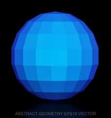 Abstract geometry: low poly Blue Sphere. EPS 10, vector.