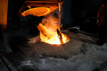 Foundry melting metal for casting spare parts
