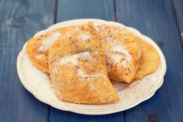 typical Portuguese sweets azevias de grao on plate